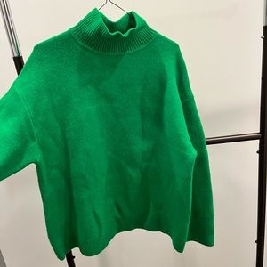 Zara green turtleneck sweater